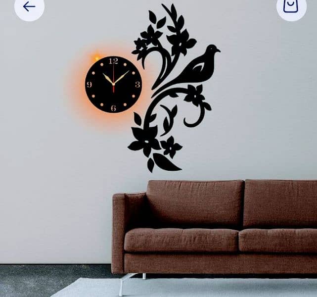 Beautiful Design Analogue Wall clock with light 0