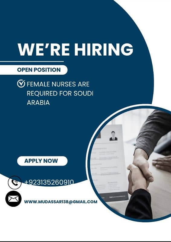 Female Nurses Required for Saudi Arabia 0