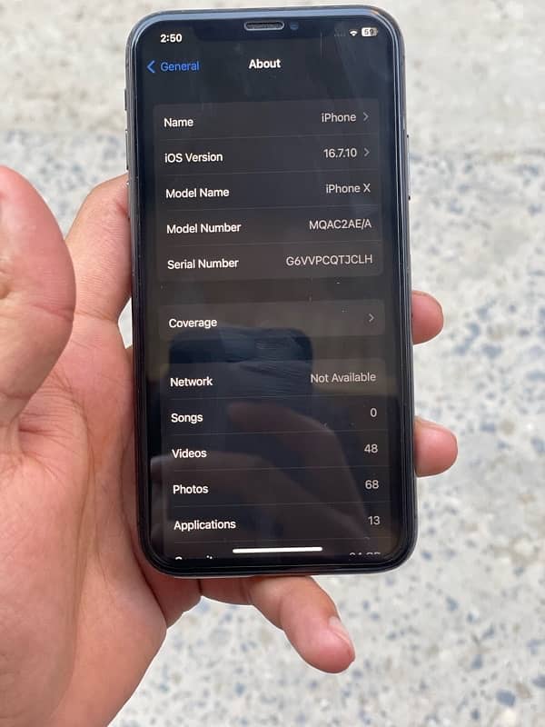 iphone x (64gb) non pta with box 2