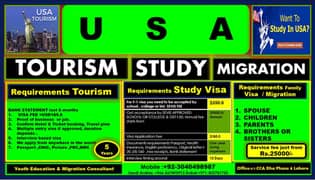 USA- CANADA- AUSTRALIA -UK- EUROPE Tourism + Study + Migration