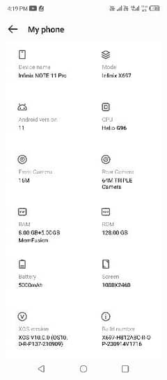 infinix note 11 pro. 8+5/128