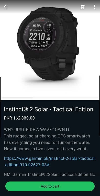 Instinct 2 Solar Garmin smartwatch rugged brand new, unopened box USA 1