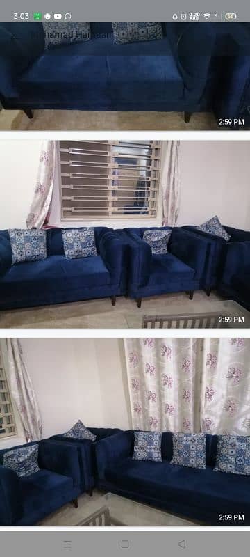 7 seater sofa one sofa cum bed 0