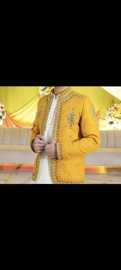 mehndi waistcoat mustard color