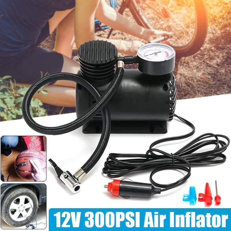 12 Volt Car Tire Air Pump Compressor Inflator - 300 Psi 0