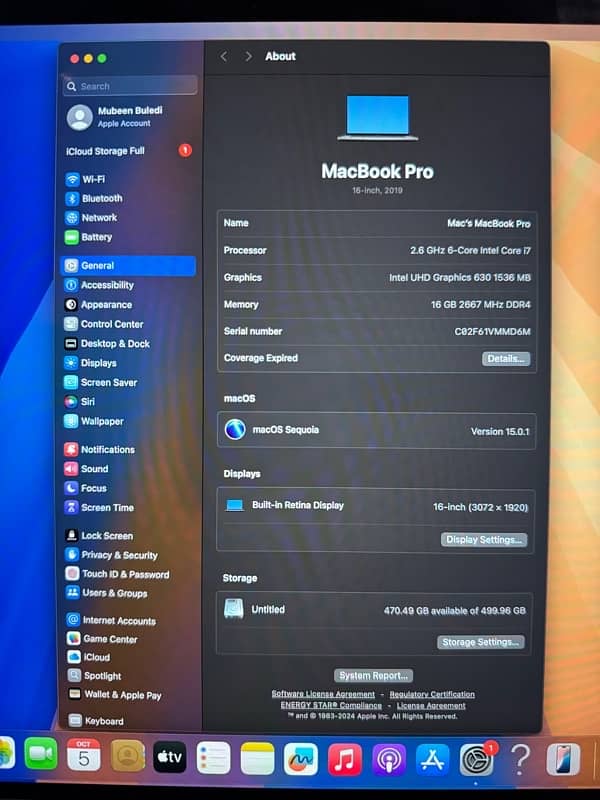 Macbook Pro 2019 16 inch 4