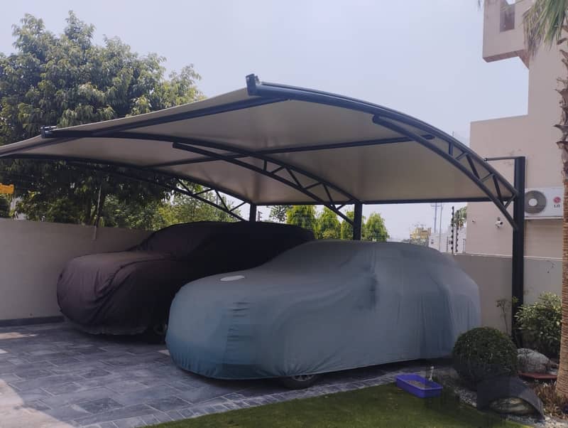 car shade/car parking shades/tensile shades/car porch shade/fiber sha 6