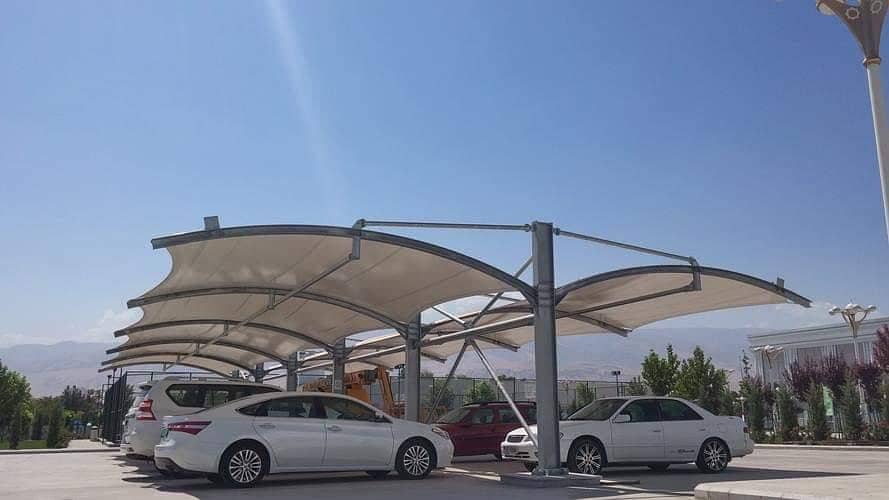 car shade/car parking shades/tensile shades/car porch shade/fiber sha 2