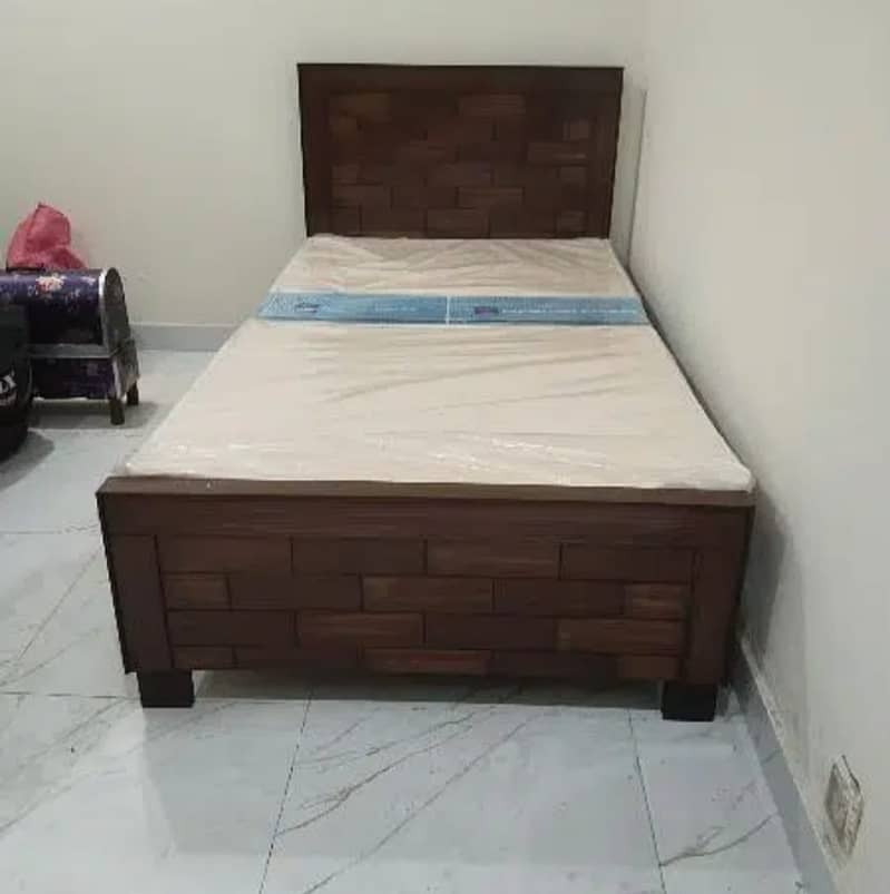 single bed / poshish bed / side tables / solid wooden bed set / bed 5