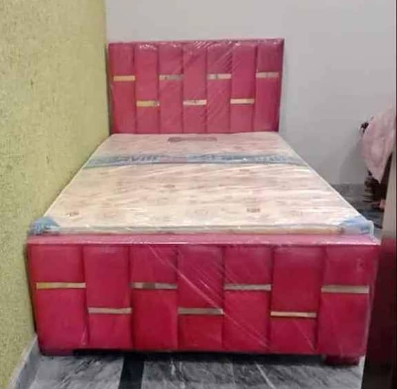 single bed / poshish bed / side tables / solid wooden bed set / bed 6