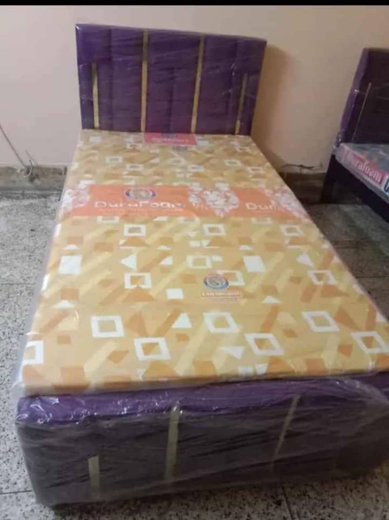 single bed / poshish bed / side tables / solid wooden bed set / bed 7