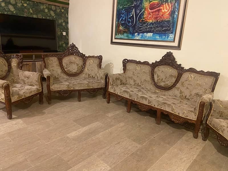 Antique Carved Wooden Sofa set 2