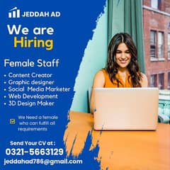 Female Staff  / Graphic Designer / SEO / 3D Designer