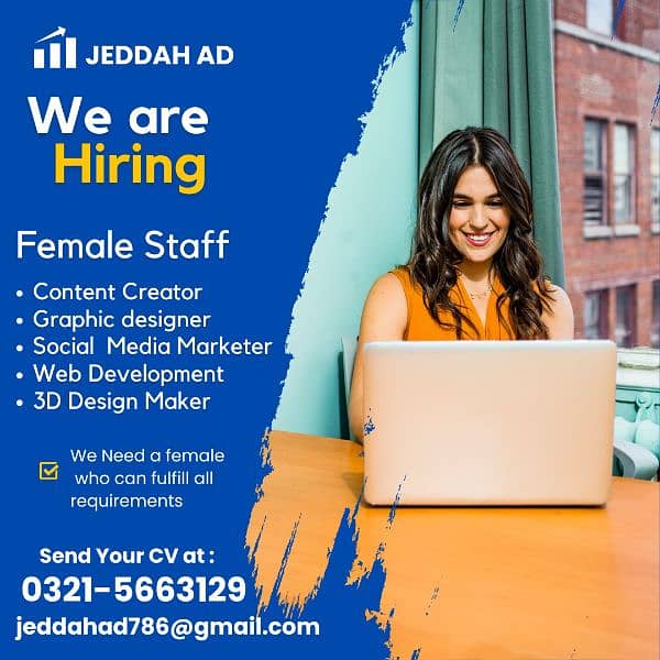 Female Staff  / Graphic Designer / SEO / 3D Designer 0