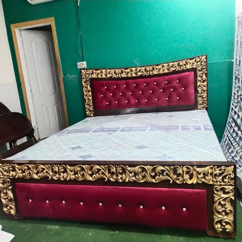 double bed/wooden bed/factory rates/turkish bed/poshish bed 6