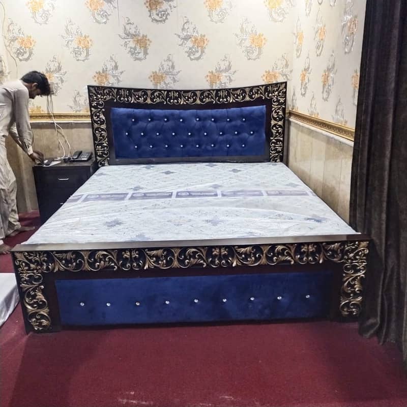 double bed/wooden bed/factory rates/turkish bed/poshish bed 8