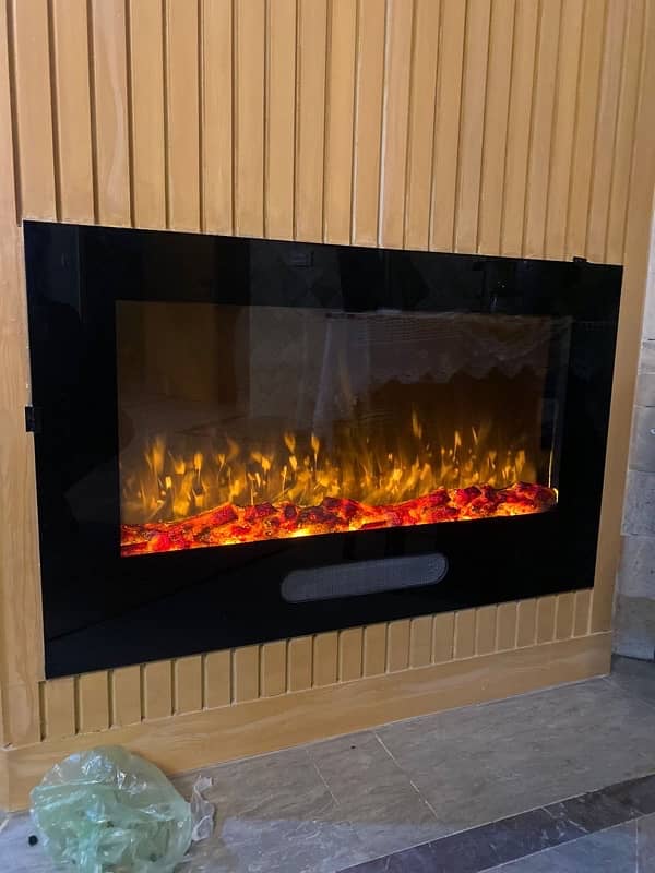 electric and gas fireplace 1