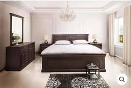 bed set/king size bed/side table/wooden bed/furniture