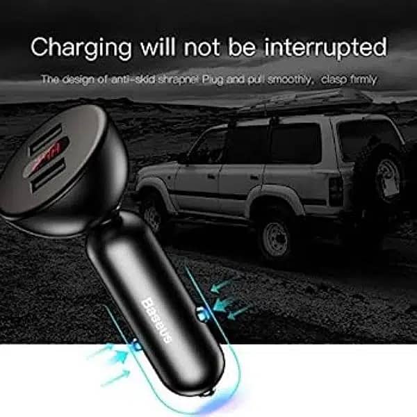 Baseus Shake Head Digital Display Quick Car Charger rotate 1