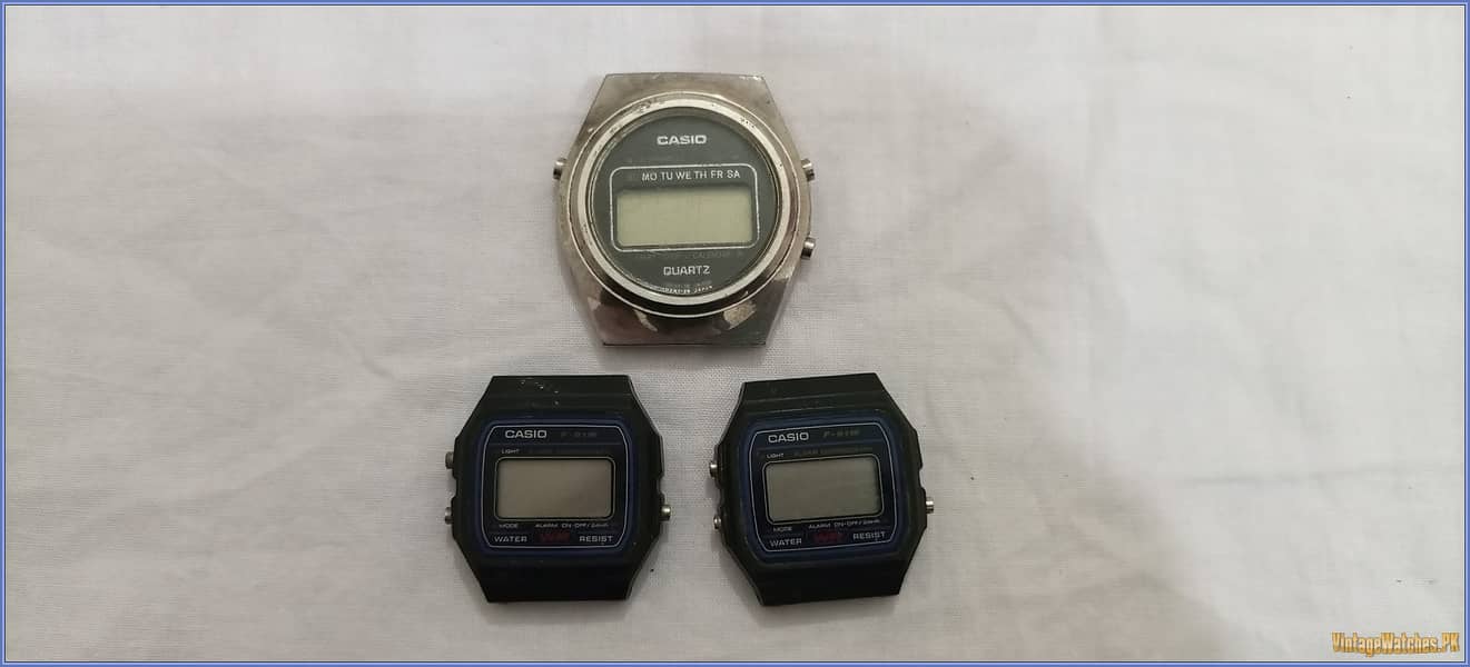 Lot of 7 Vintage Antique Digital LCD Watches Casio Citizen Seiko Time 5