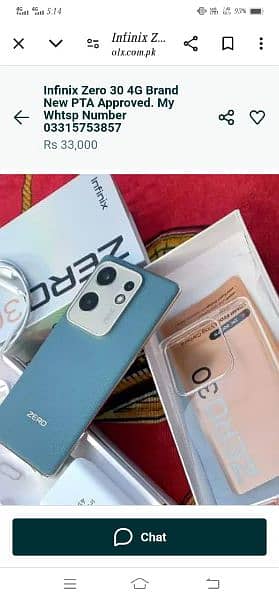 Infinix Zero 30 4G Brand New PTA Approved. My Whtsp Number 03315753857 0