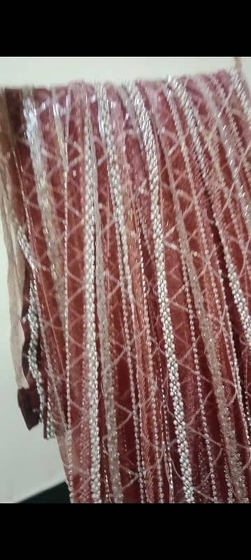 net heavy pearl and sequence work saree 3