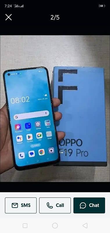 oppo F19 pro . complete box original fast charger. condition 10/9 0