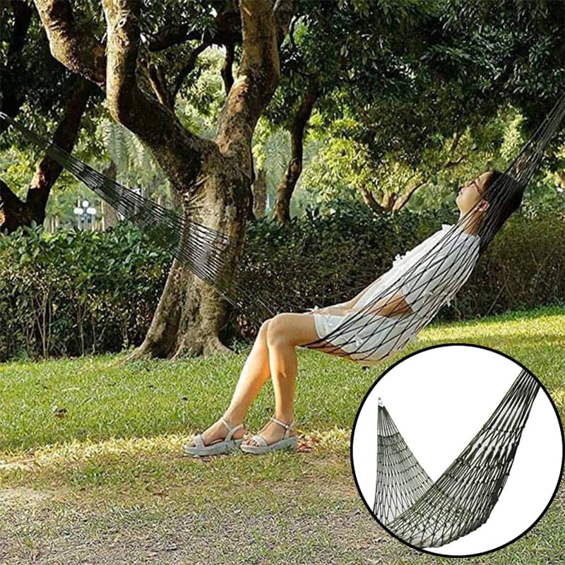 Versatile Green Nylon Hammock Swing – Perfect for Indoors and Outdoors 1