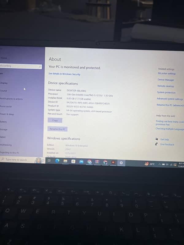 Lenovo i5-12 Generation laptop 8/256 3