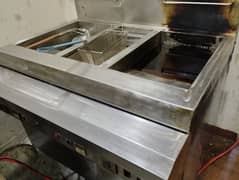 Fast food deep fryer machine 32 liter and separate hot plate machine