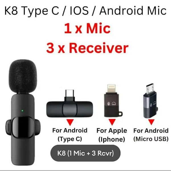 k8 microphone Type C/IOS/ Android 6