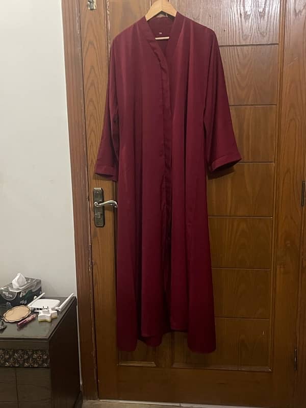 Maroon Color Silk Abaya 1