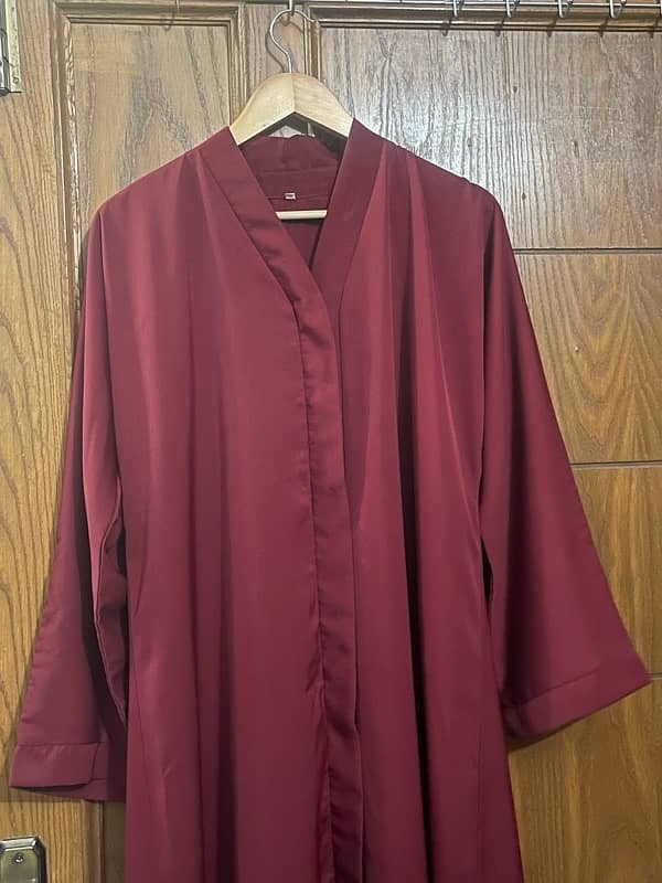 Maroon Color Silk Abaya 2