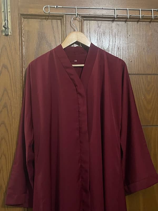 Maroon Color Silk Abaya 3