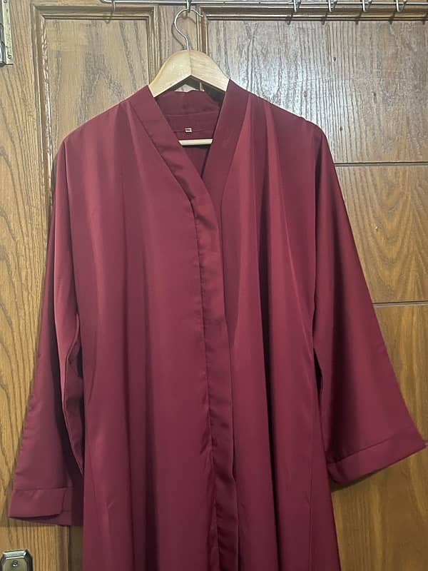 Maroon Color Silk Abaya 4