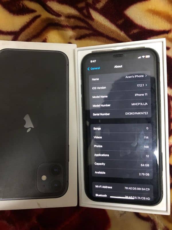 I phone 11 64gb 83 btrry health non pta 2