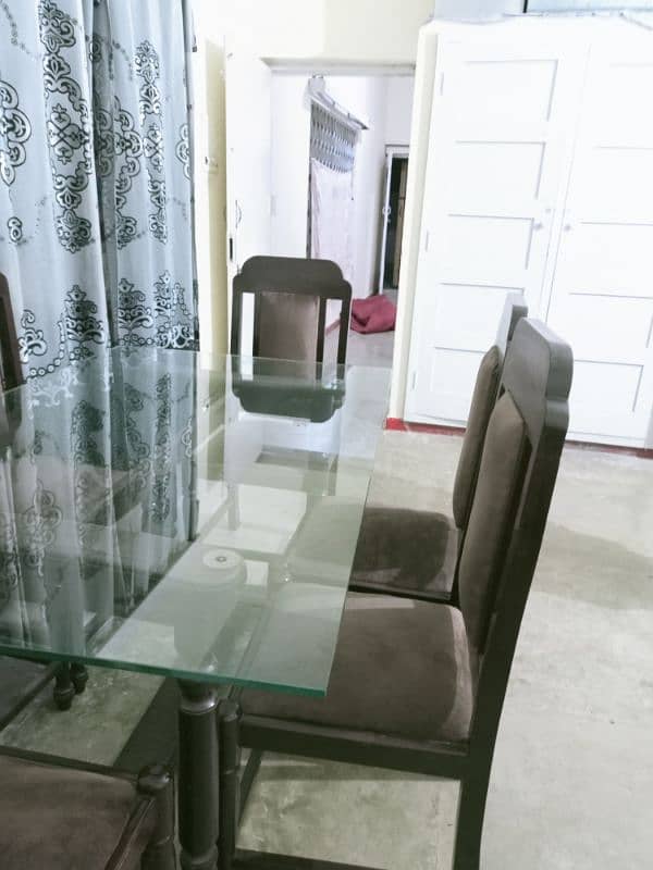 Discount available. . Dining table with 6 chairs (talli ka bnna ha) 2