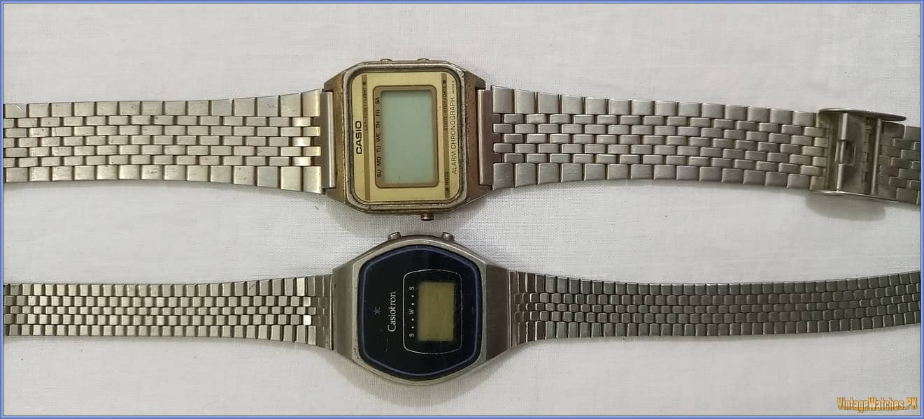 Lot 6 Old Antique Vintage Digital LCD Watches Casio Seiko 5