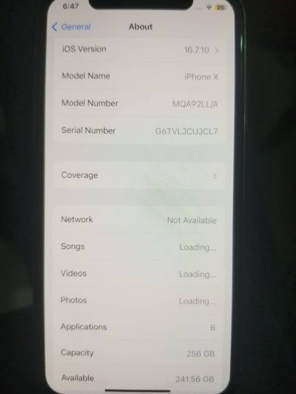 I phone x  Non pta  256 gb  Battery health 100 Condition 10/10 1