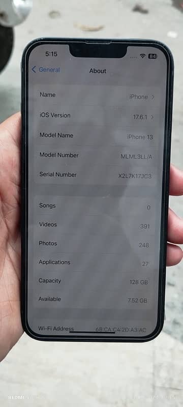 iPhone 13 / 128 gb betray health 100 10/10 set 4 month sim time 0