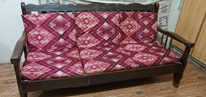 3 seater wooden sofa 0