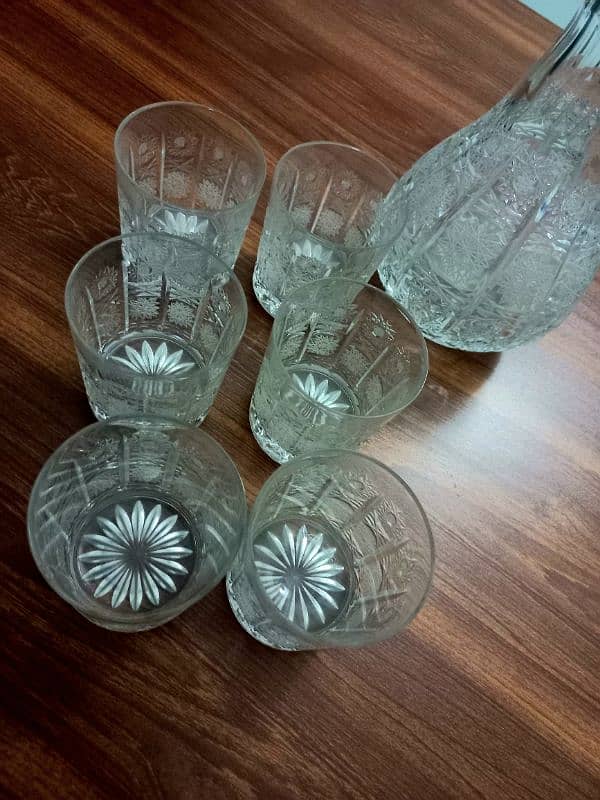 The Irena 24% lead crystal jug and glasses set, made in Poland. 1