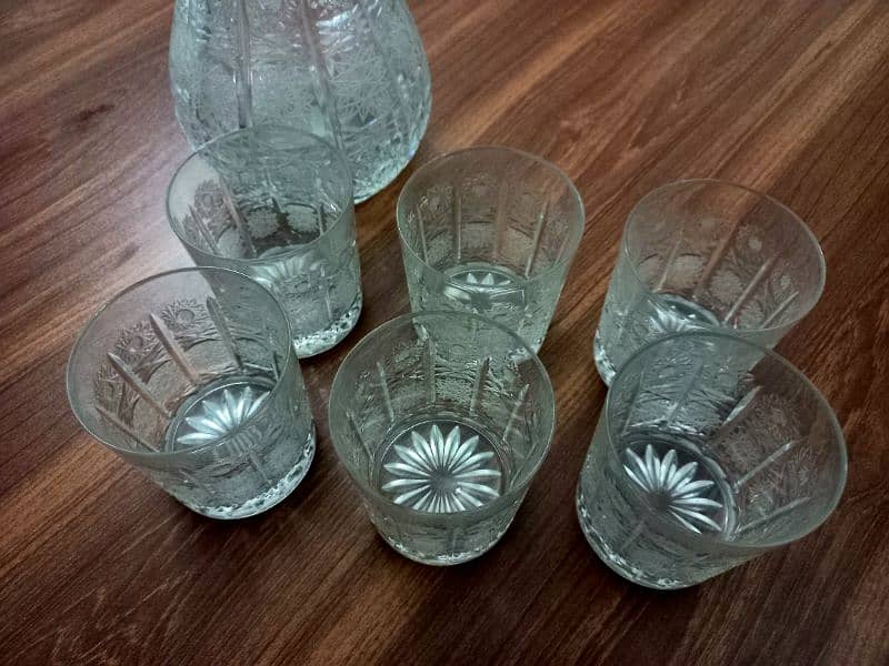 The Irena 24% lead crystal jug and glasses set, made in Poland. 2