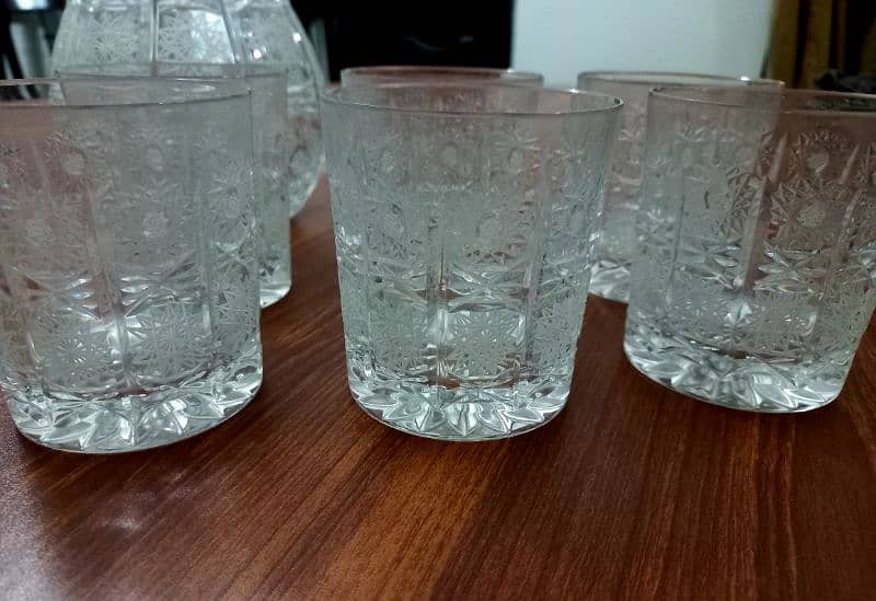 The Irena 24% lead crystal jug and glasses set, made in Poland. 3