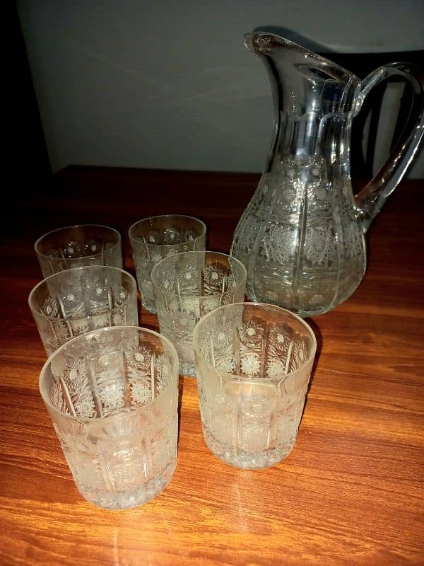 The Irena 24% lead crystal jug and glasses set, made in Poland. 5