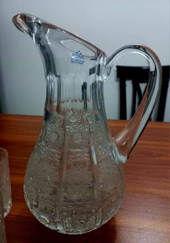 The Irena 24% lead crystal jug and glasses set, made in Poland. 9