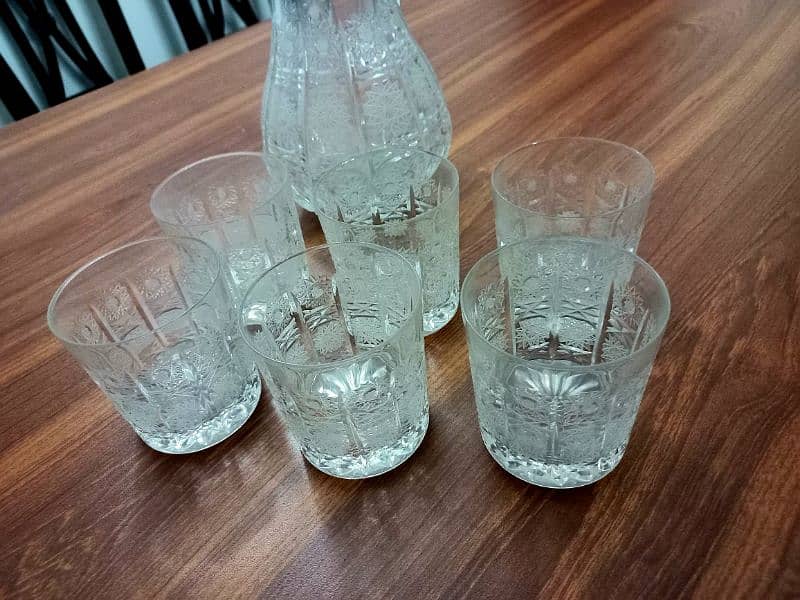 The Irena 24% lead crystal jug and glasses set, made in Poland. 12