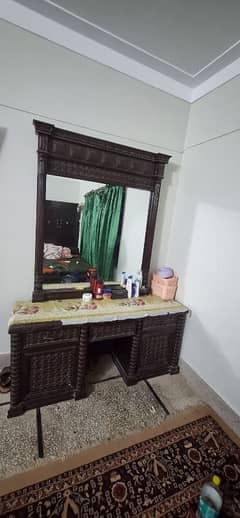 original wood & Glass morror dressing table