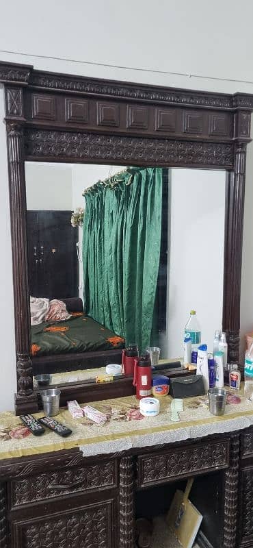 original wood & Glass morror dressing table 3