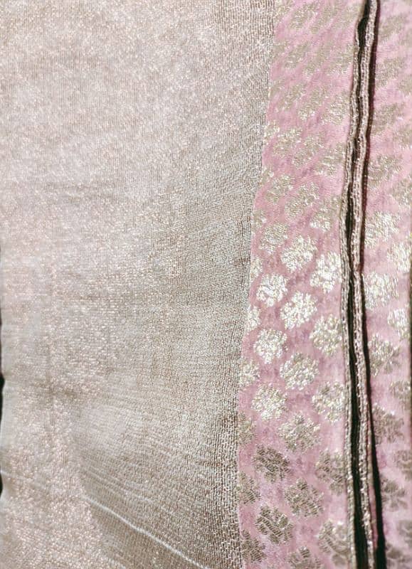 Jacquard zarri tilla net hand made embrioded shirt sharara and dupatta 9